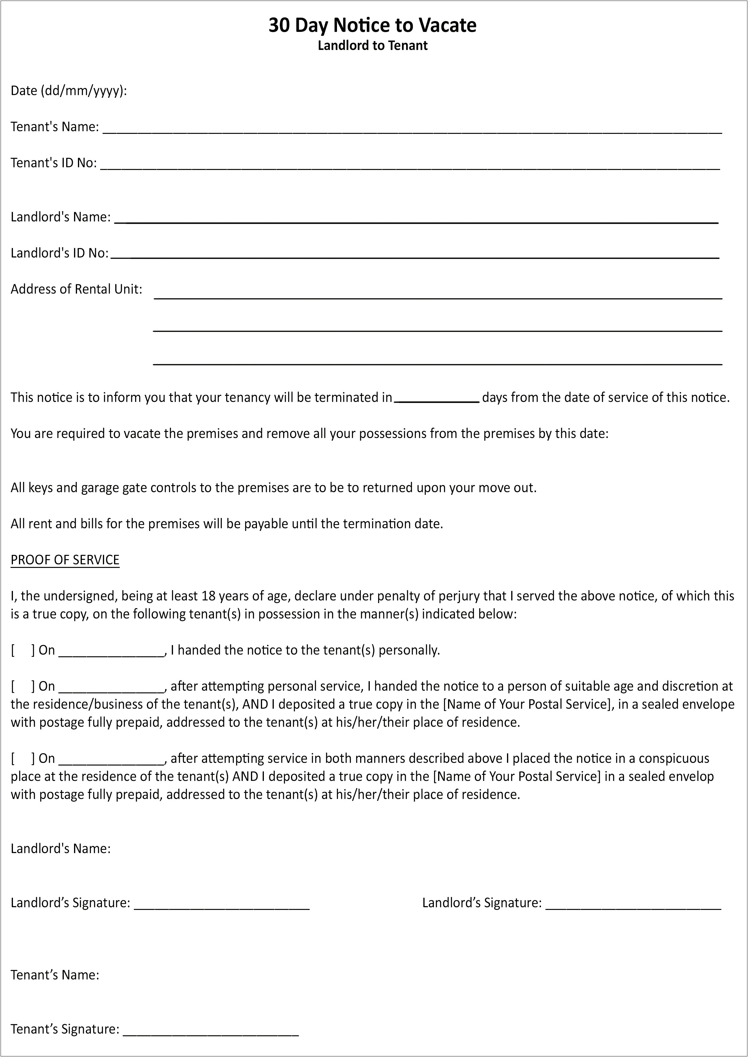 Move Out Letter To Tenant Template