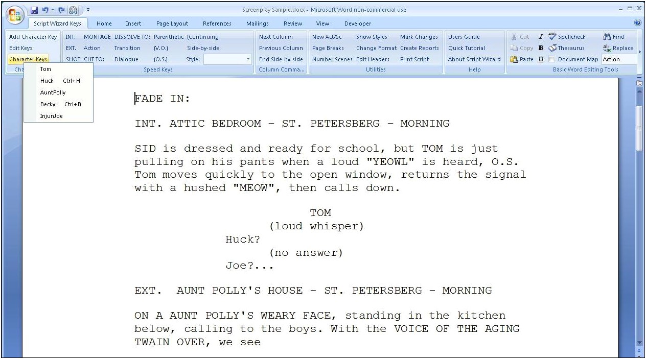 Movie Script Template For Word Mac