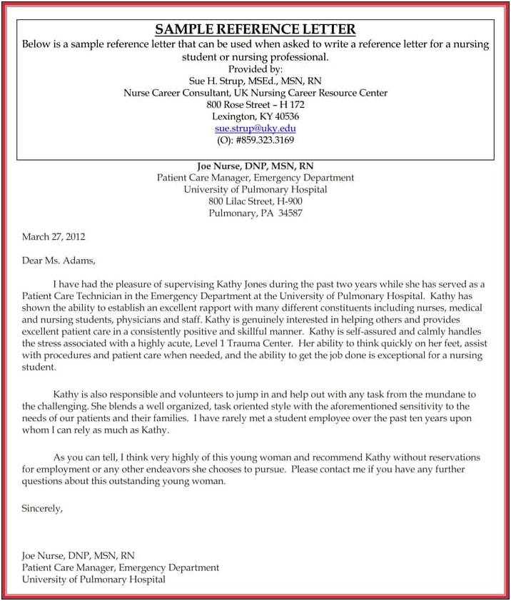 Ms Office Letter Of Recommendation Template