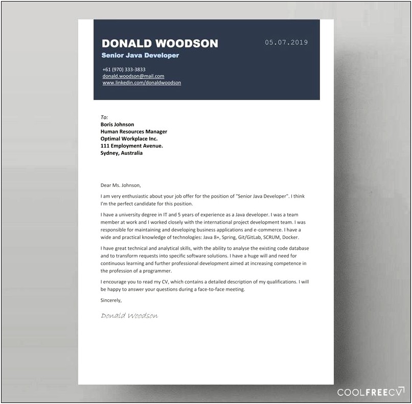 Ms Word 2007 Cover Letter Template