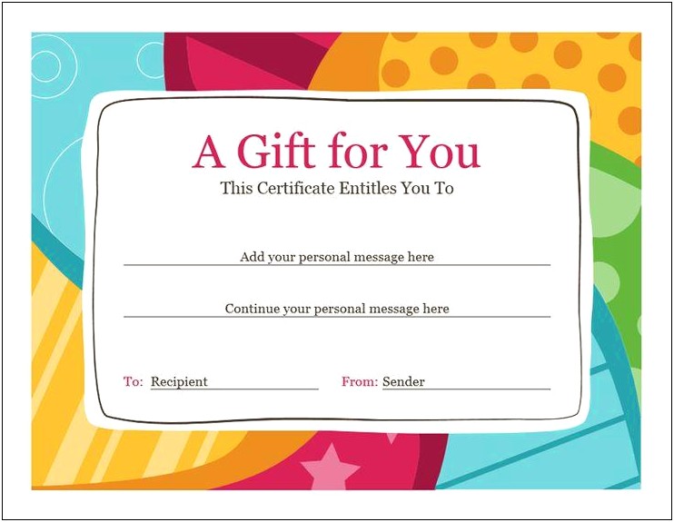 Ms Word 2007 Gift Certificate Template