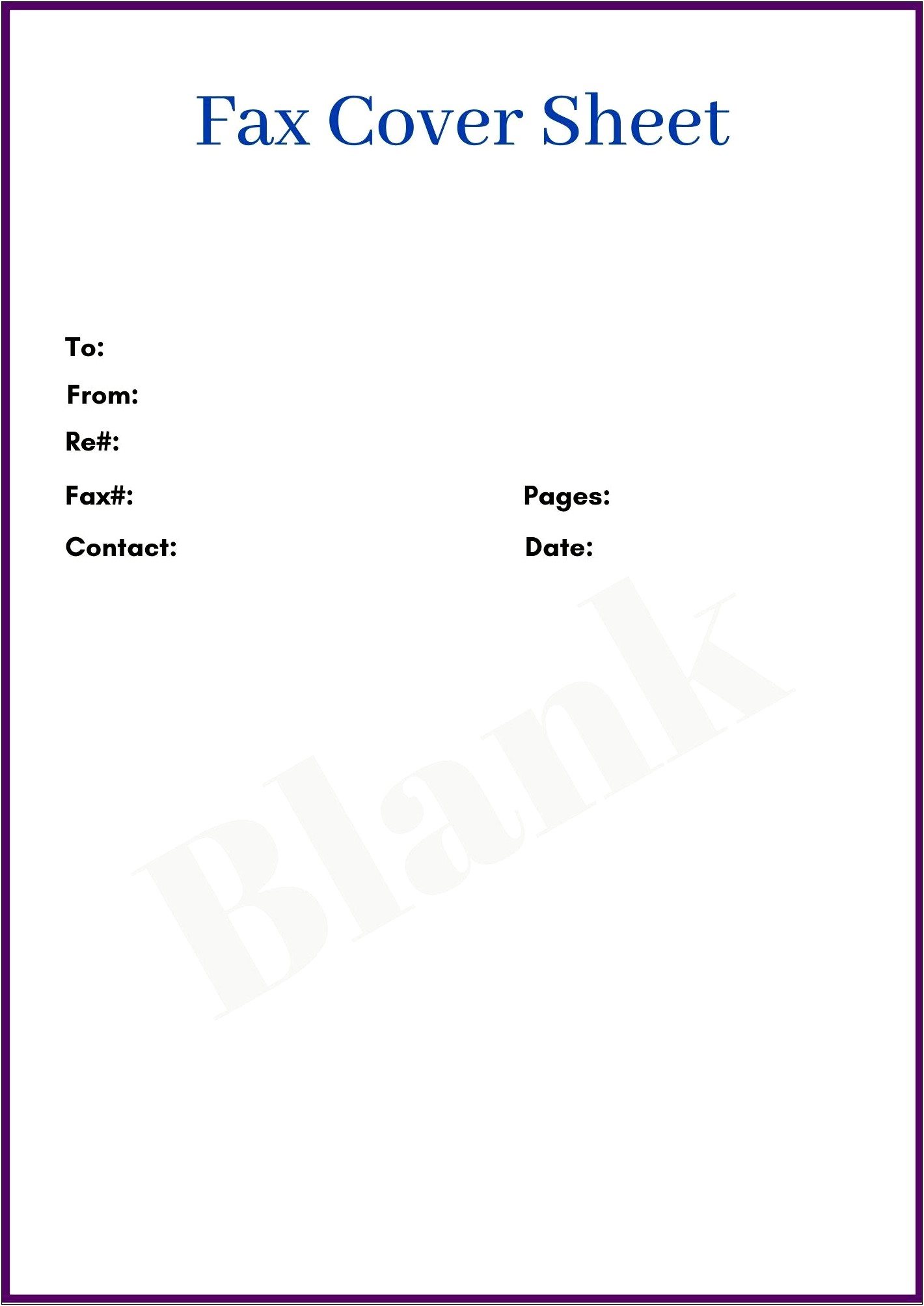 Ms Word 2010 Fax Cover Sheet Template