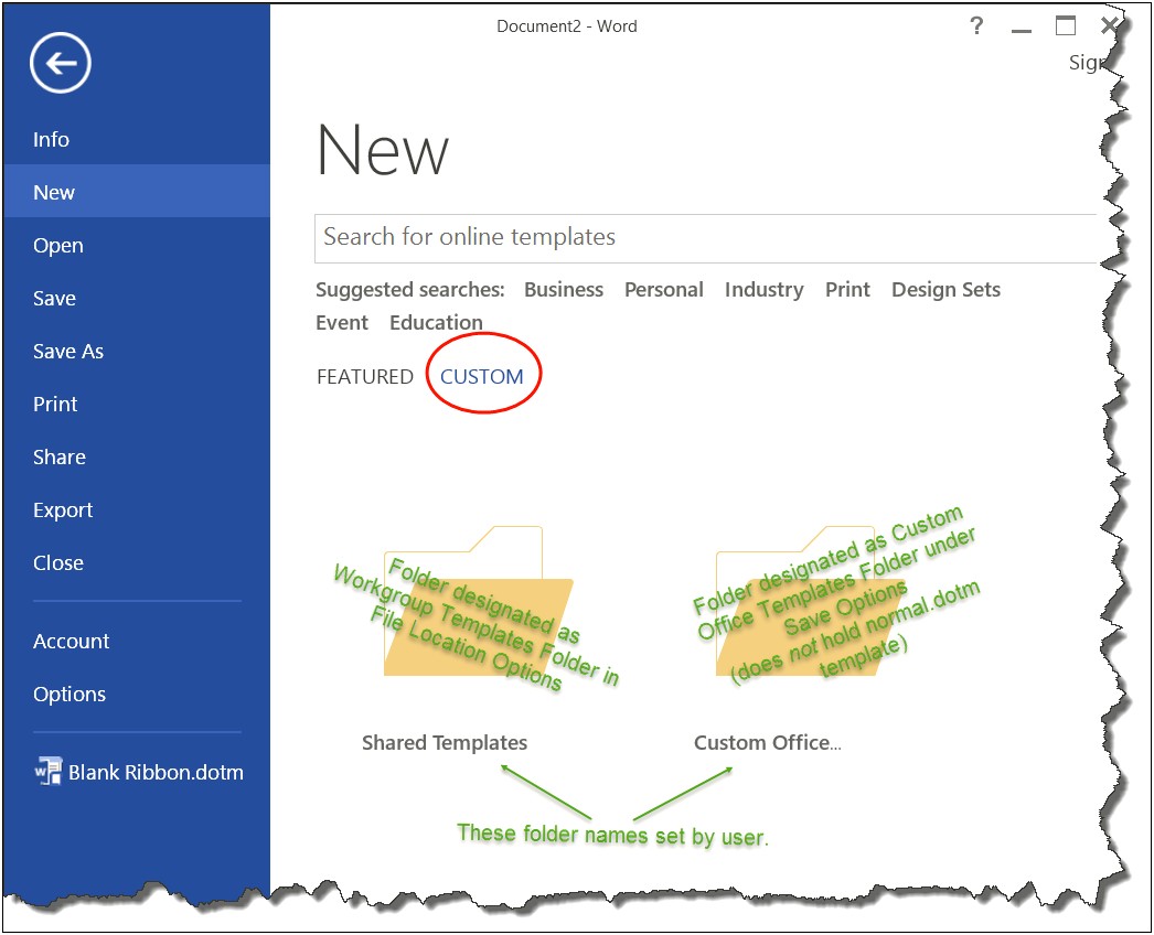 Ms Word 2016 Templates Not Working