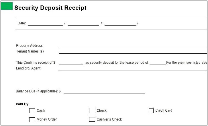 Ms Word Cash Deposit Receipt Template
