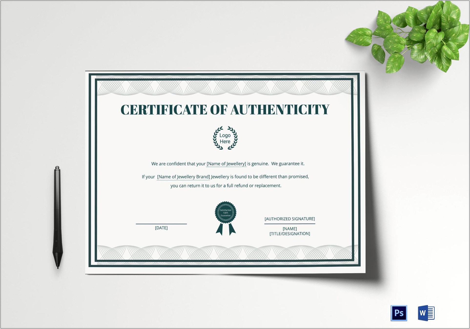 Ms Word Certificate Of Authenticity Template