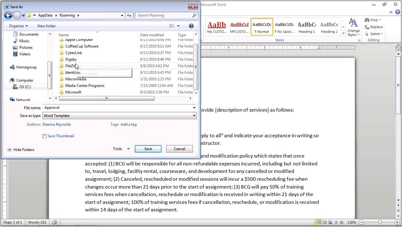 Ms Word Doc Template Protect Save Over