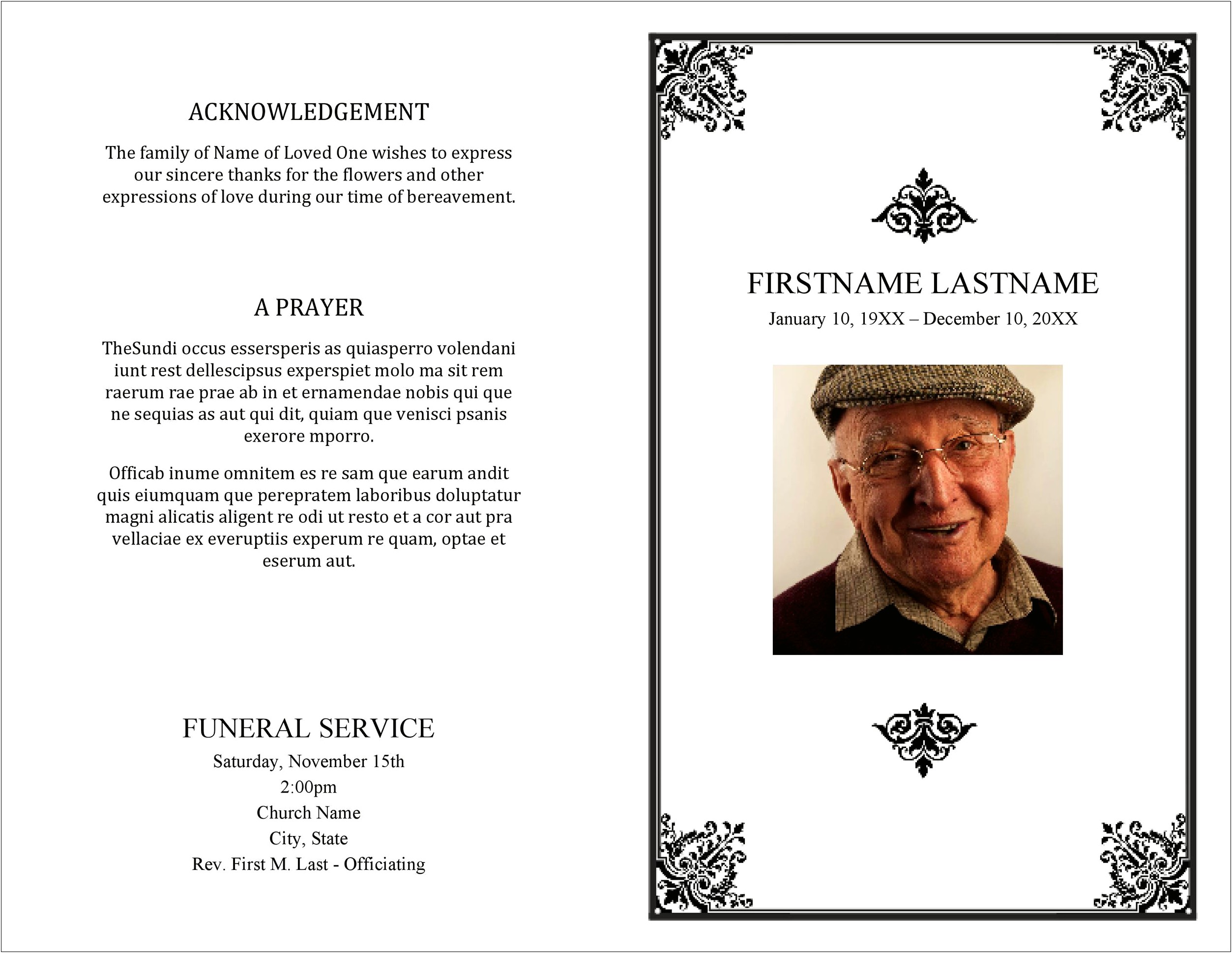 Ms Word Funeral Order Of Service Template