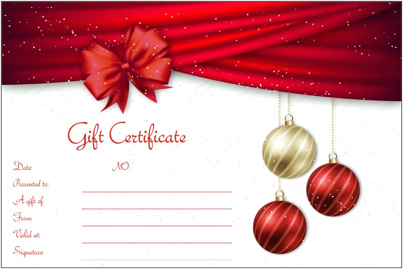 Ms Word Holiday Gift Certificate Template