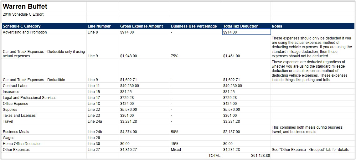 Ms Word Home Office Tax Deduction Template