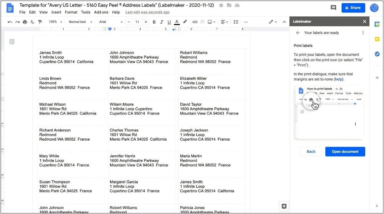 Ms Word Label Template Repeats Addresses