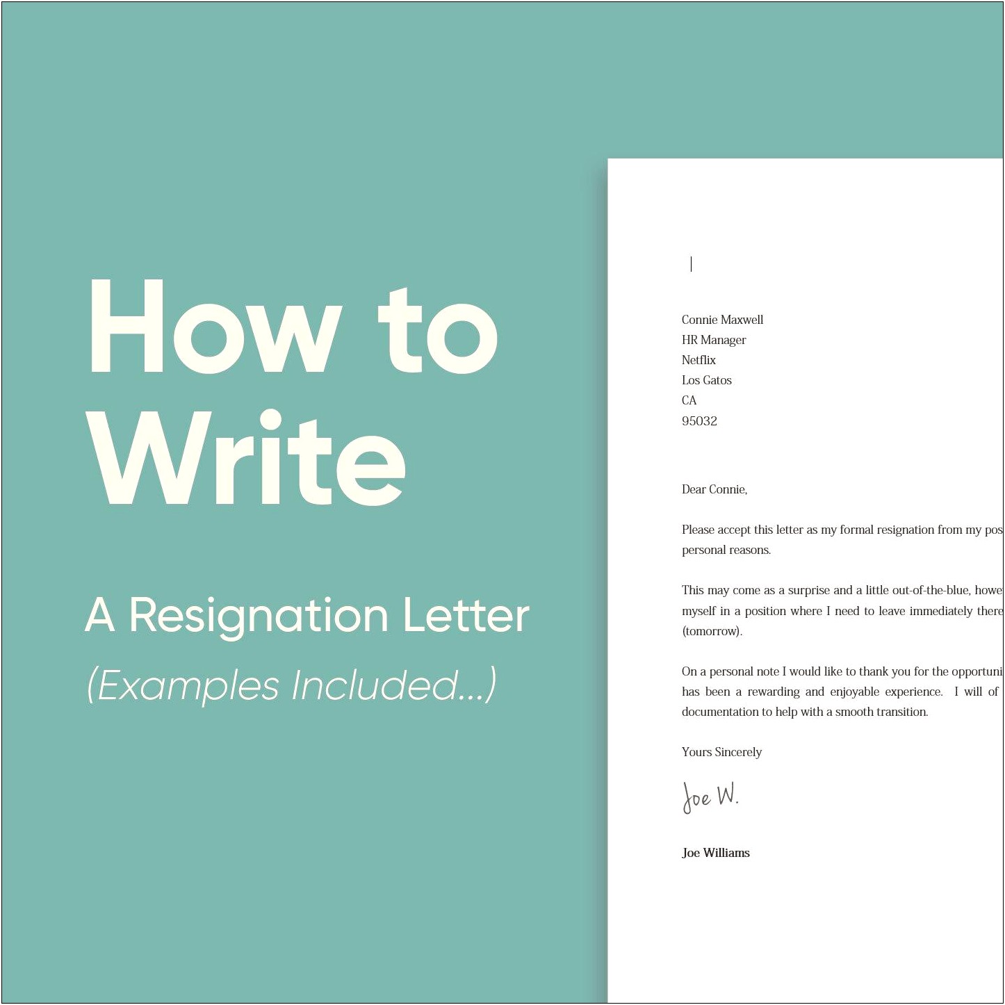Ms Word Letter Of Resignation Template