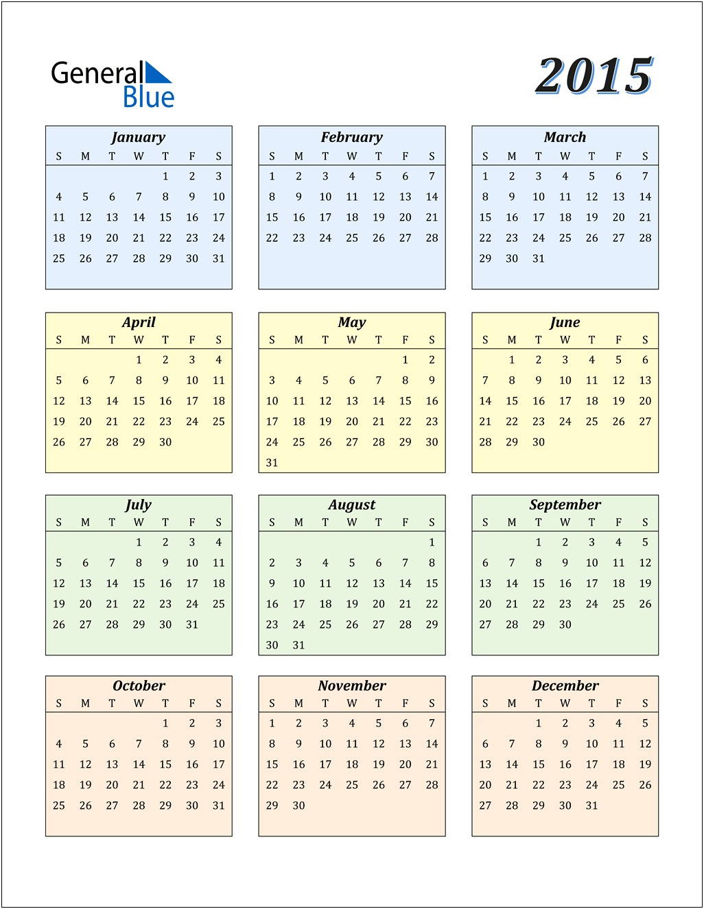 Ms Word Monthly Calendar Template 2015
