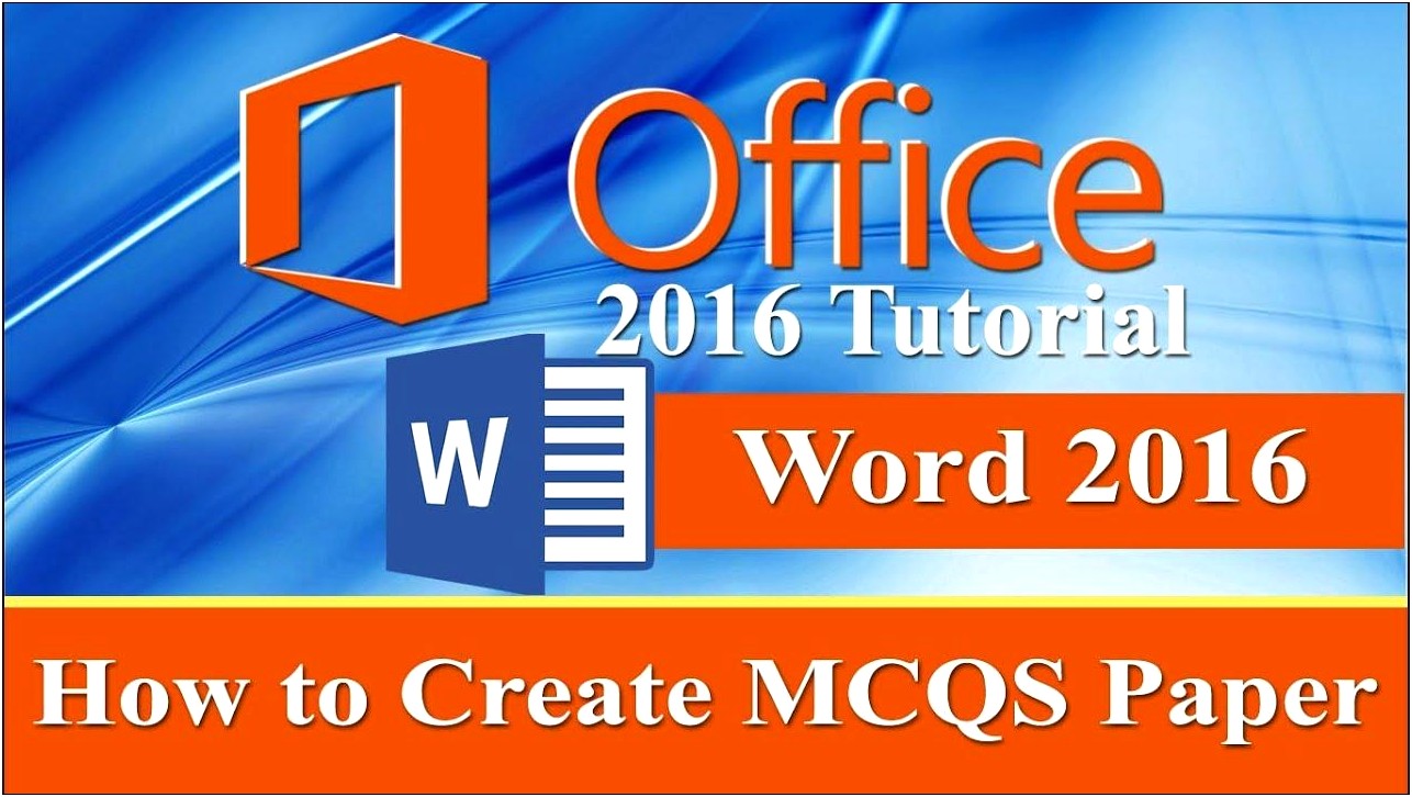 Ms Word Multiple Choice Test Template