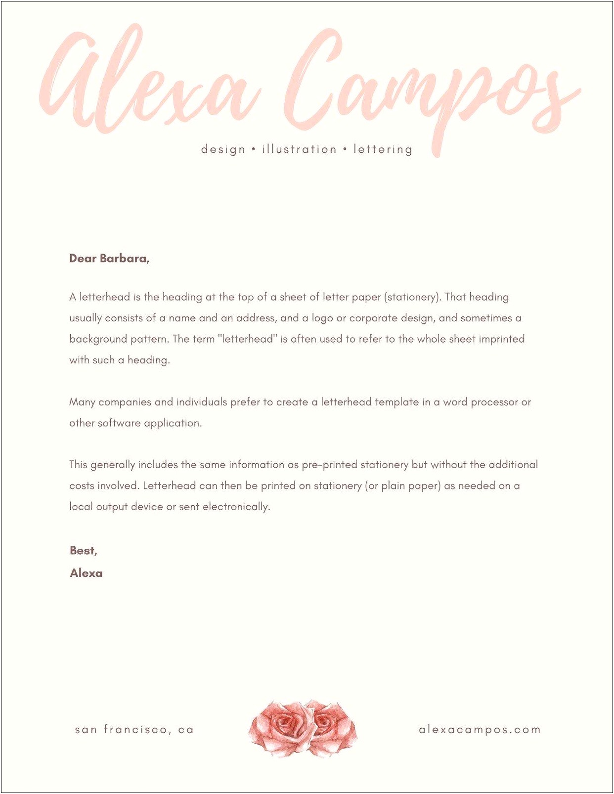 Ms Word Personal Letter Templates Flowers