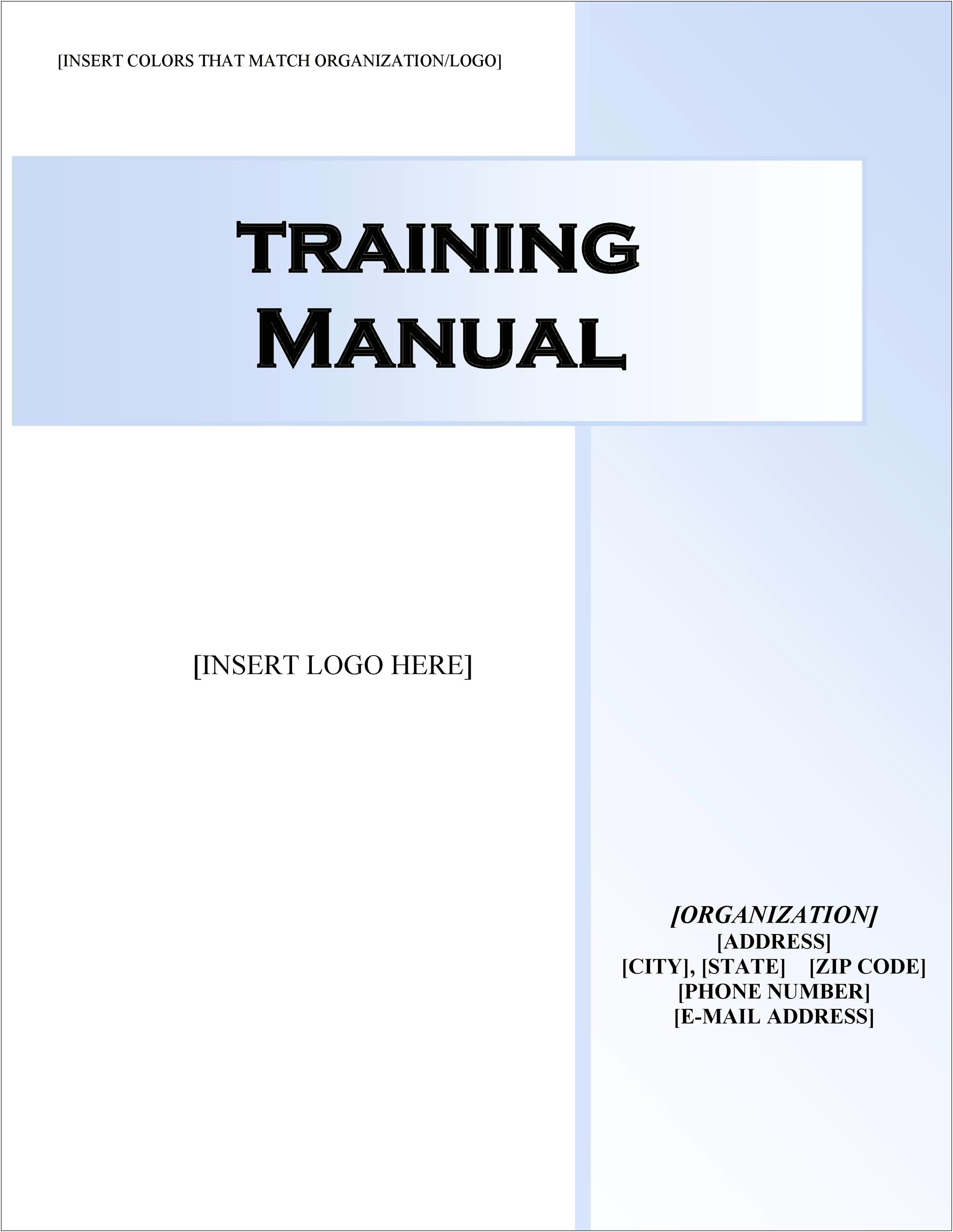 Ms Word Quality Training Manual Template