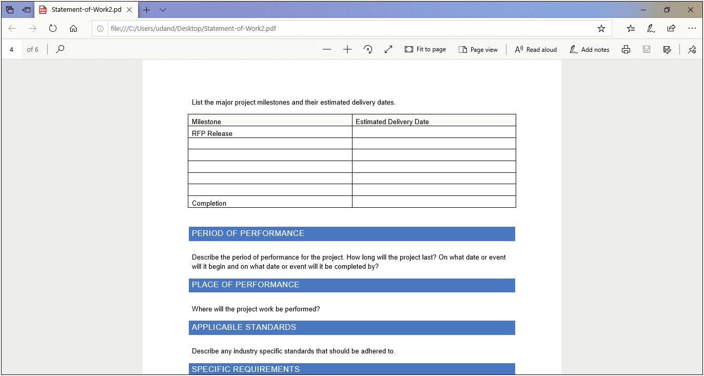 Ms Word Statement Of Work Template