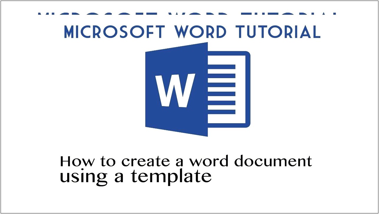 Ms Word Template For A Tutorial