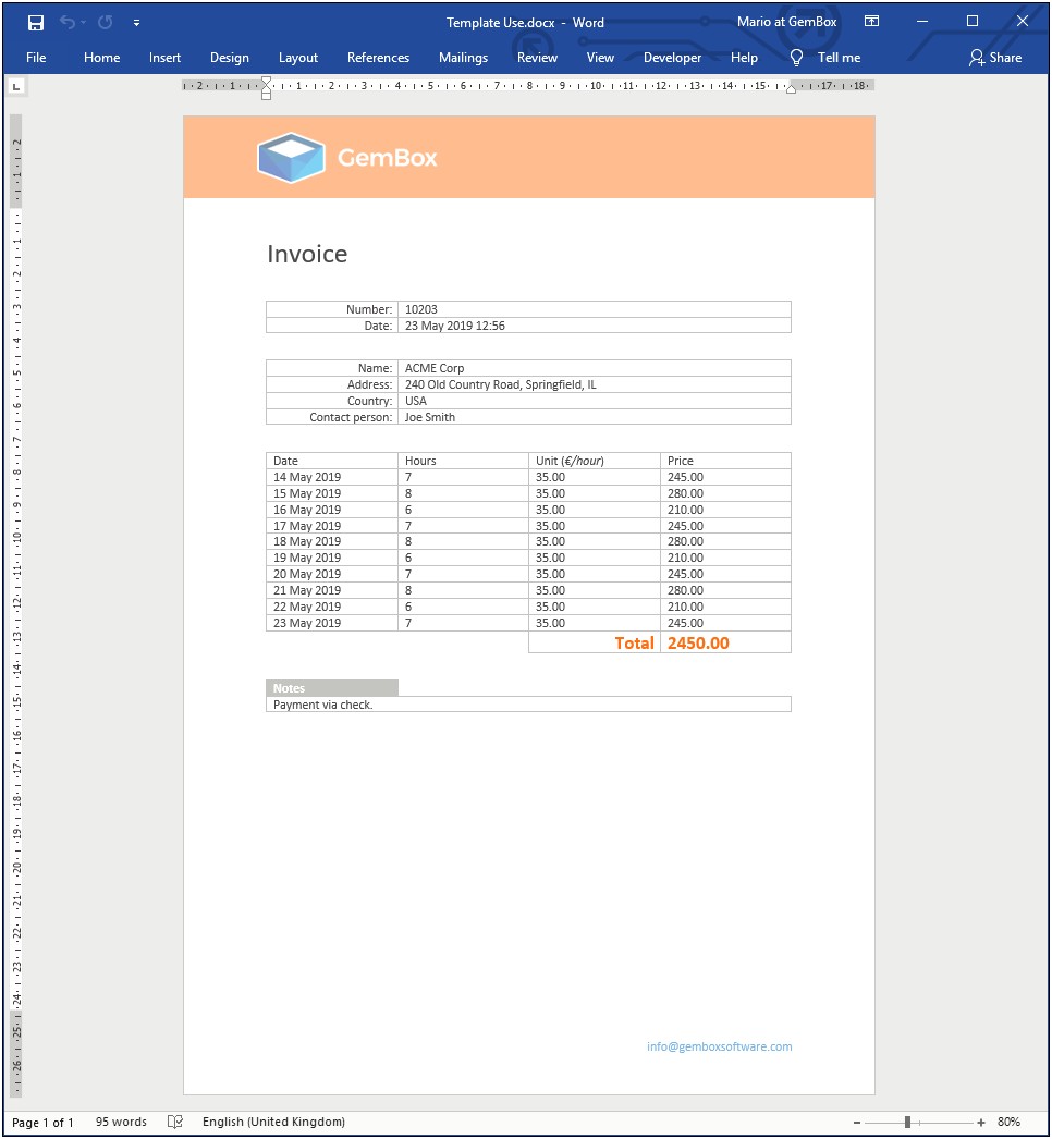 Ms Word Template With Radio Buttons Docx