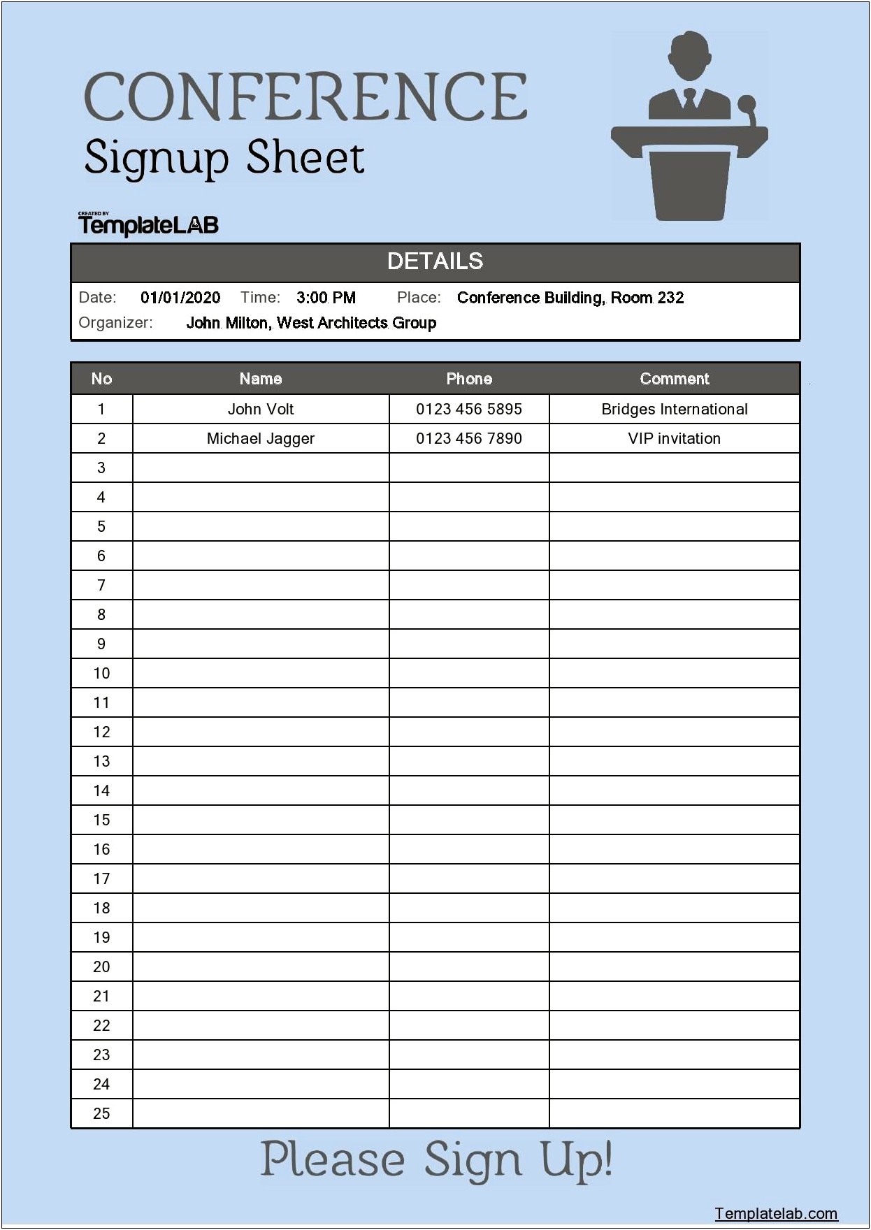 Ms Word Templates Sign In Sheet