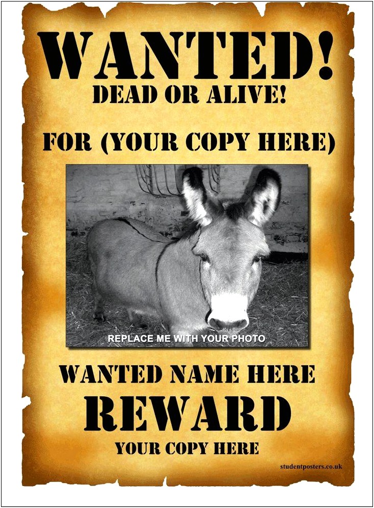 Ms Word Wanted Poster Template Free