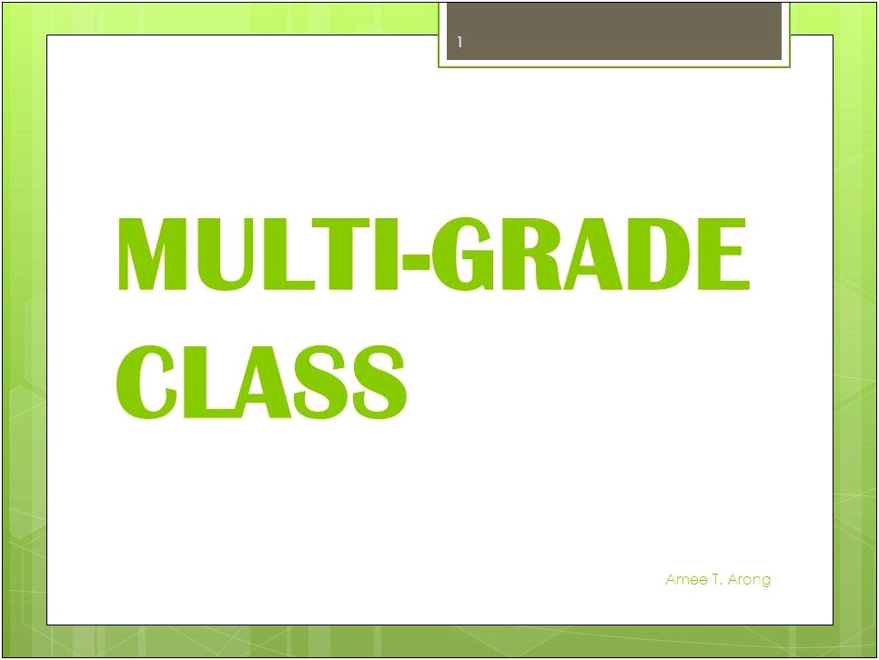 Multi Grade Classroom Lesson Plan Template