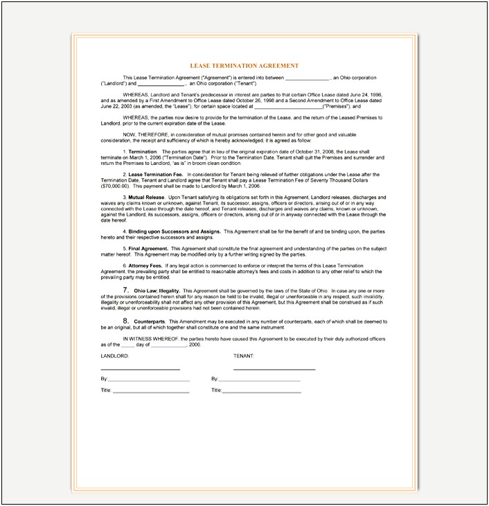 Mutual Termination Of Contract Letter Template Uk