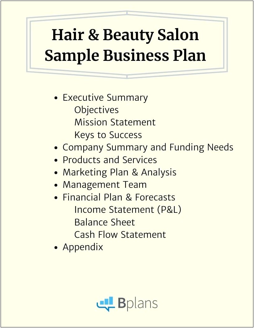 Nail Salon Free Business Plan Template