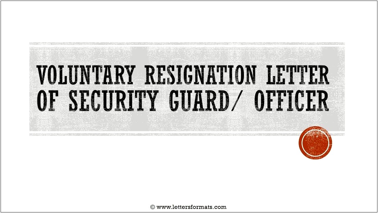 National Guard Officer Resignation Letter Template