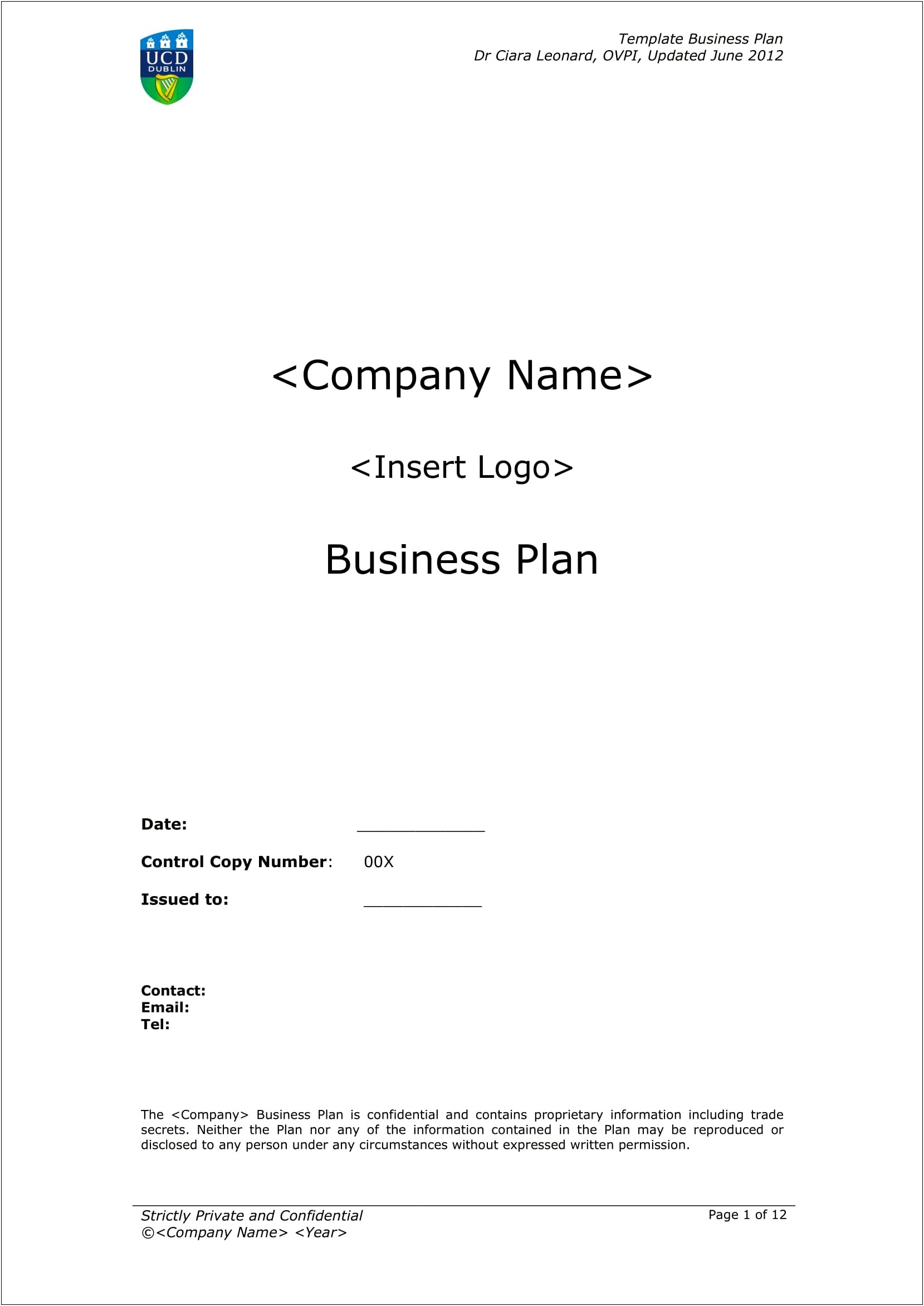 Nc State University Business Plan Template