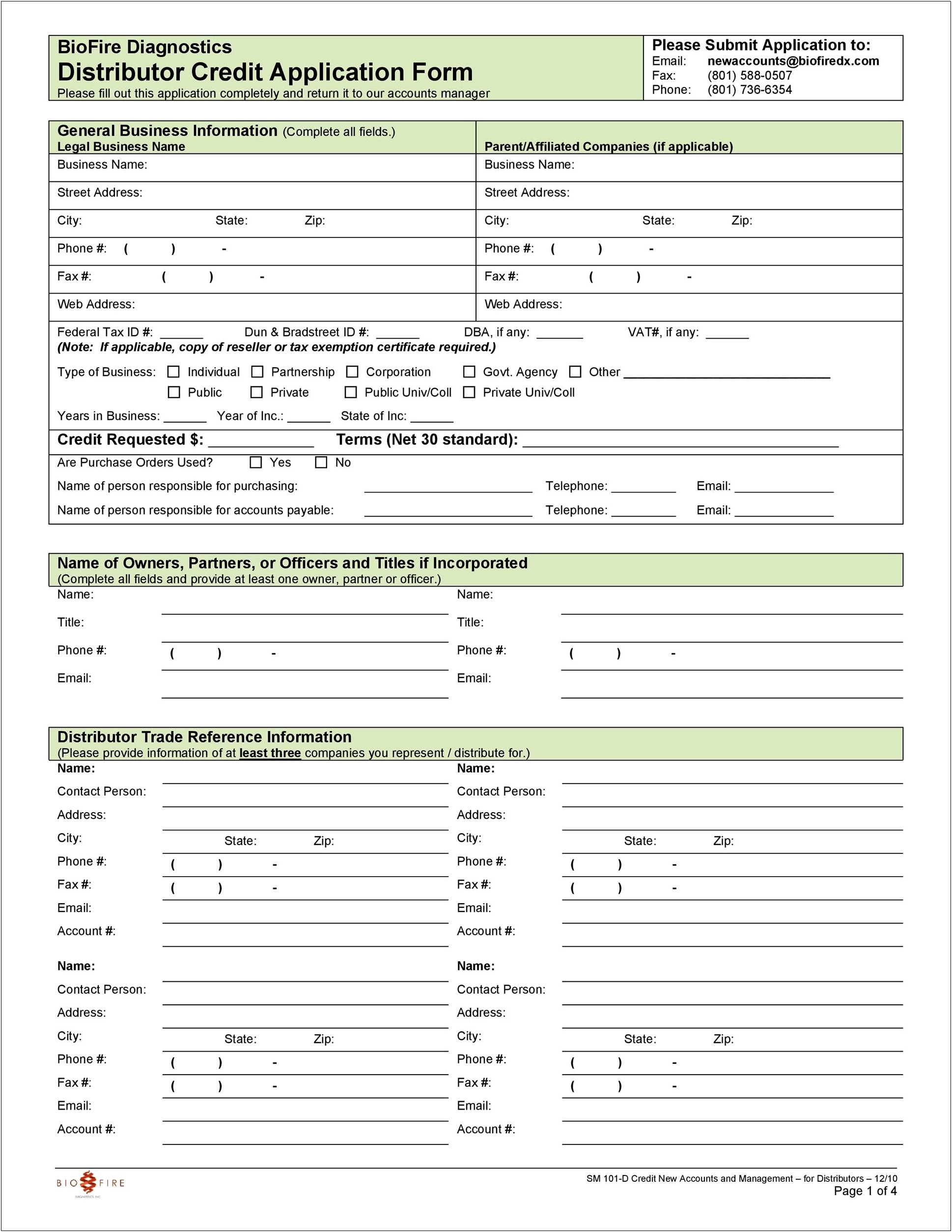 New Account Form Template Free Word