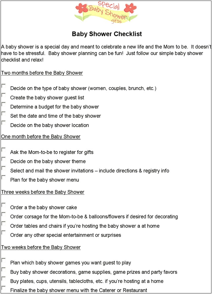 New Born Registry Checklist Word Template