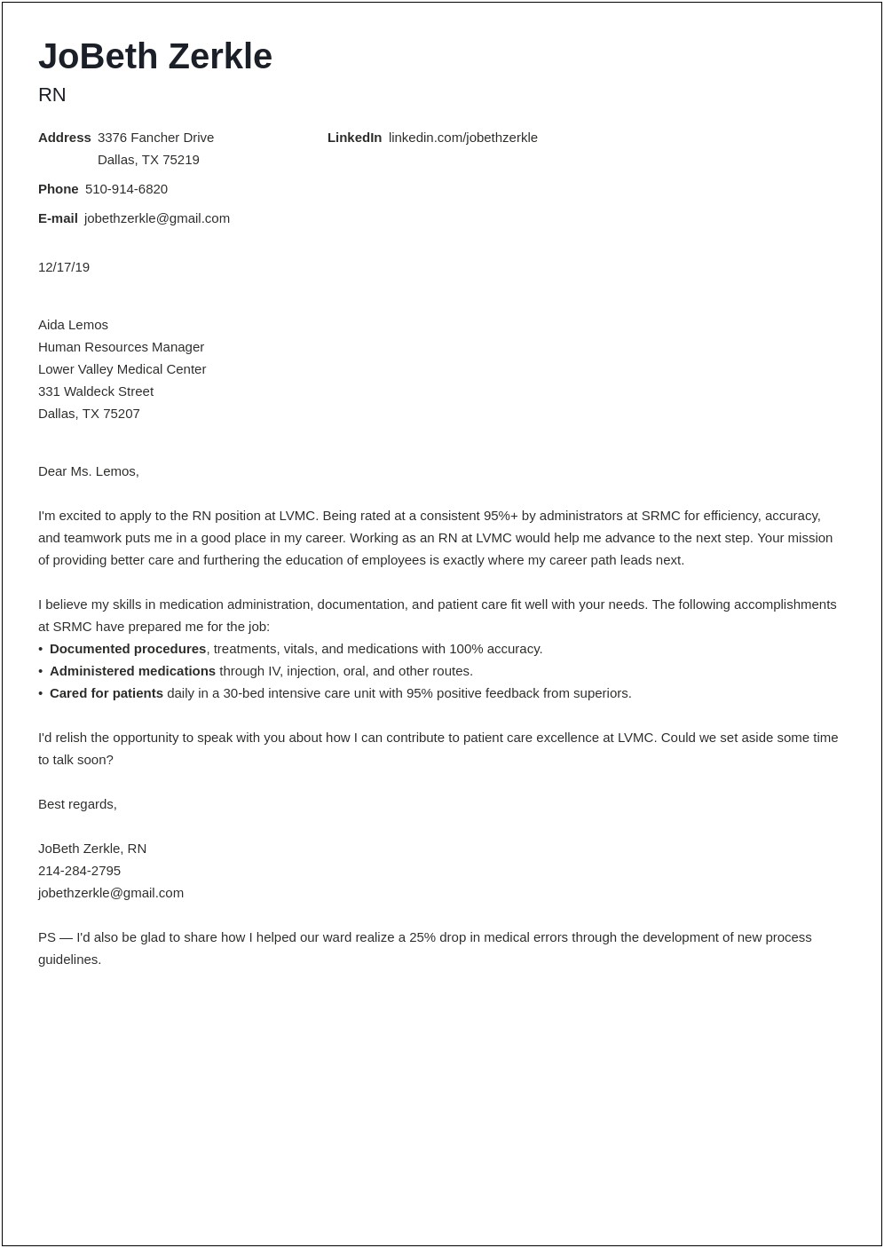 New Graduate Rn Cover Letter Template