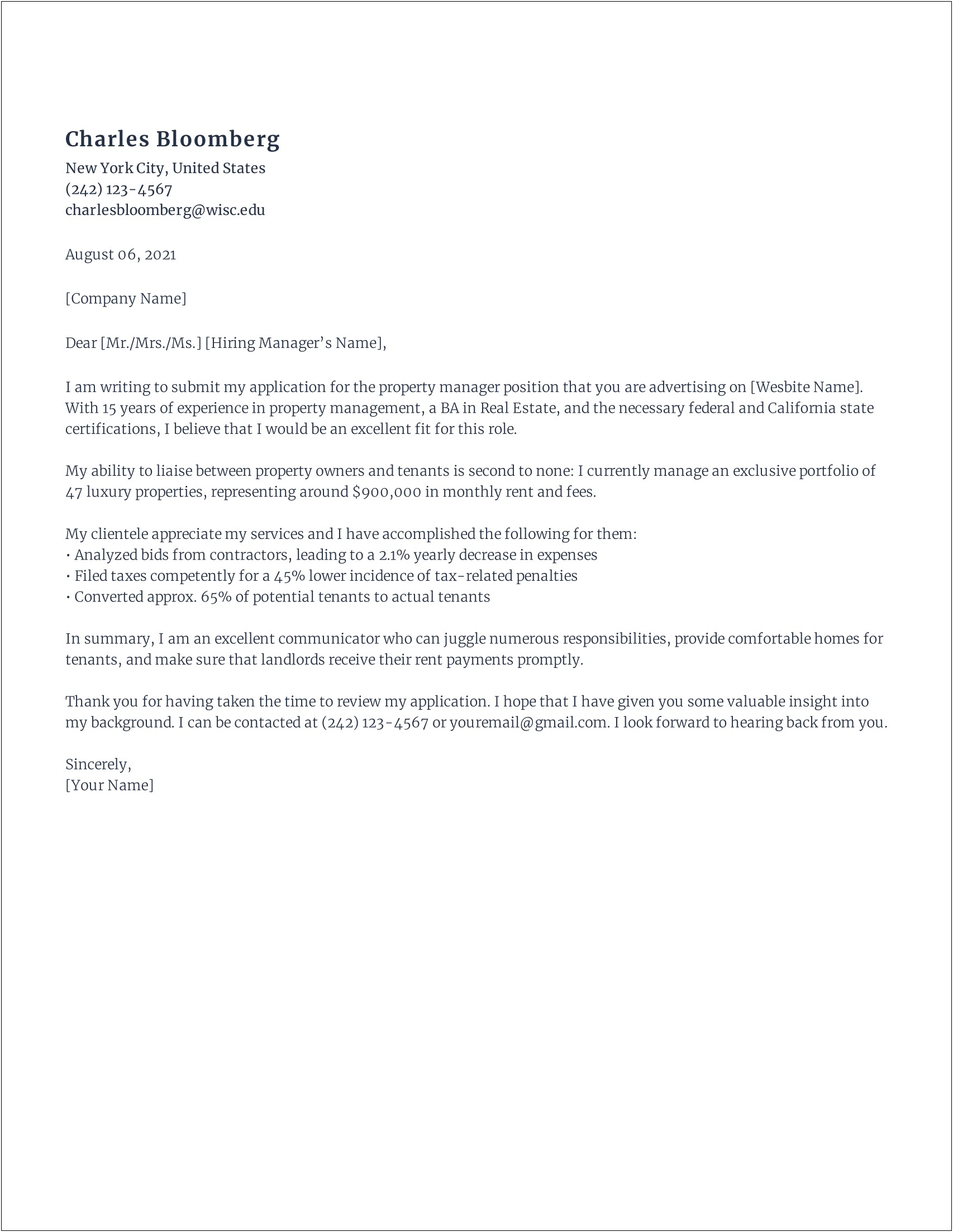 New Management Letter To Tenants Template