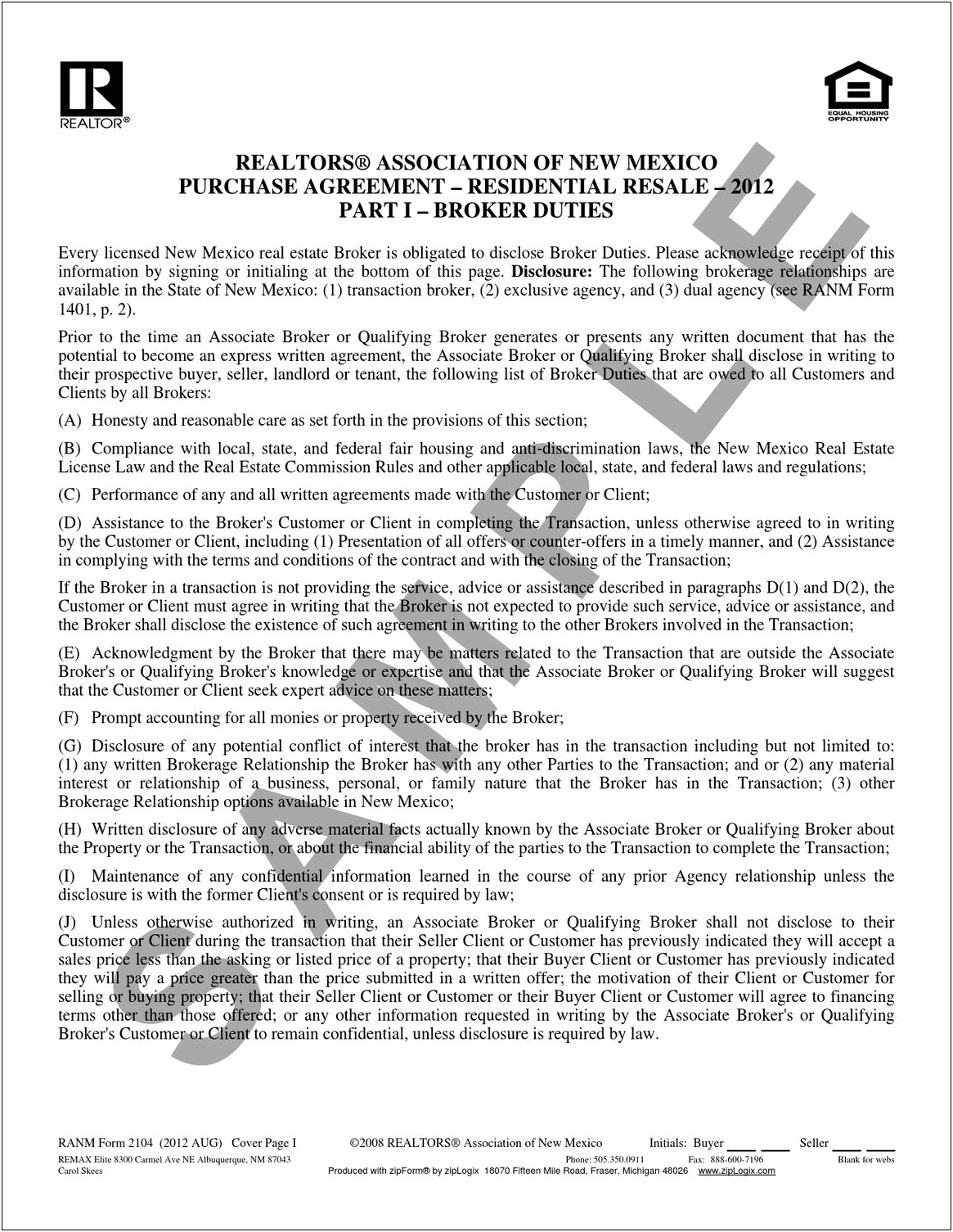 New Mexico Property Purchase Offer Letter Template