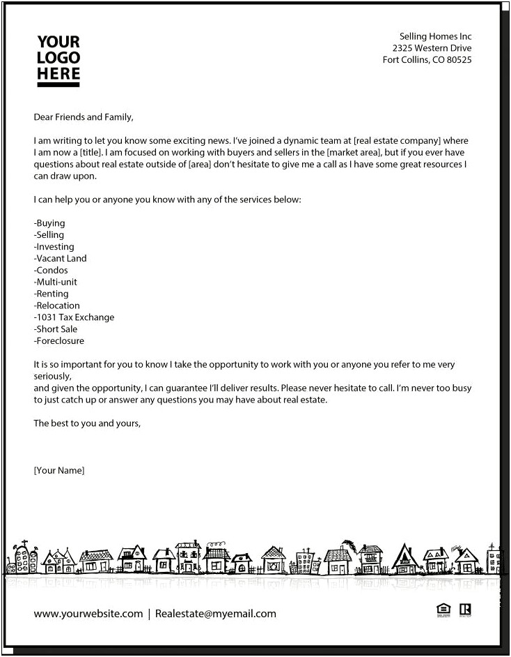 New Real Estate Agent Announcement Letter Templates Pdf