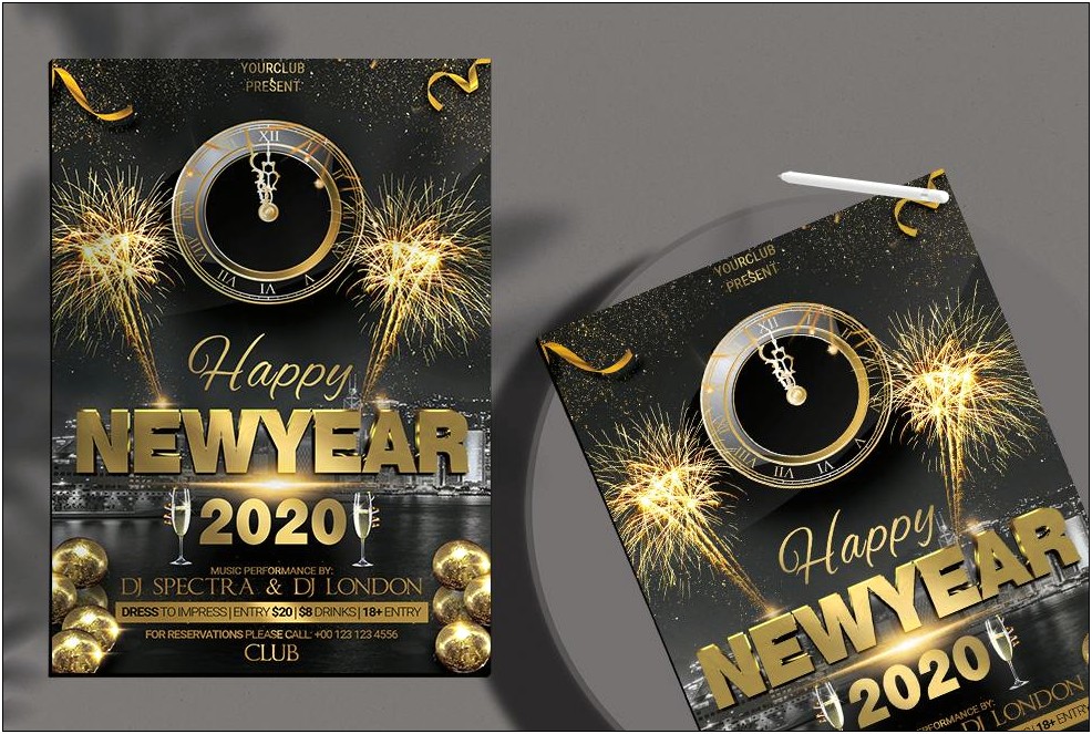 New Year Psd Template Free Download