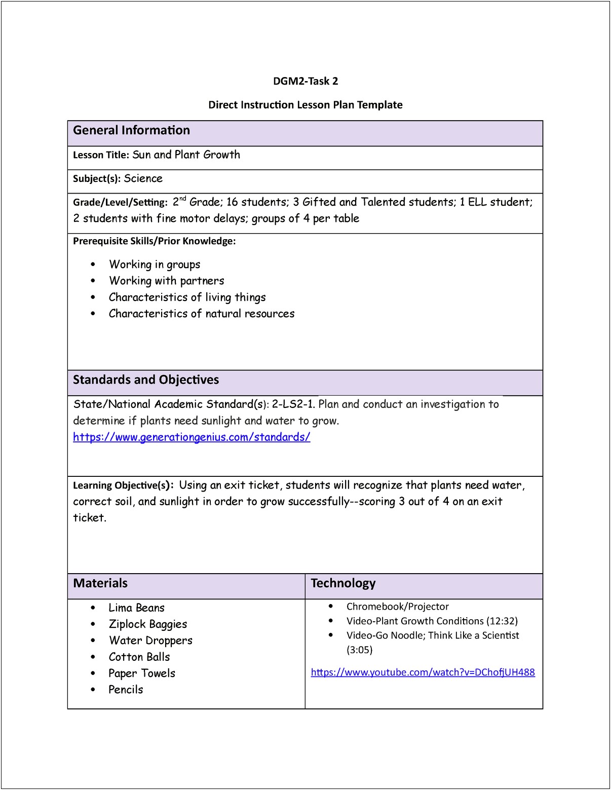 New York City Lesson Plan Template