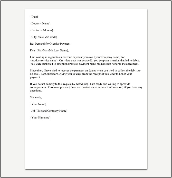 New York Small Claims Letter Of Demand Template