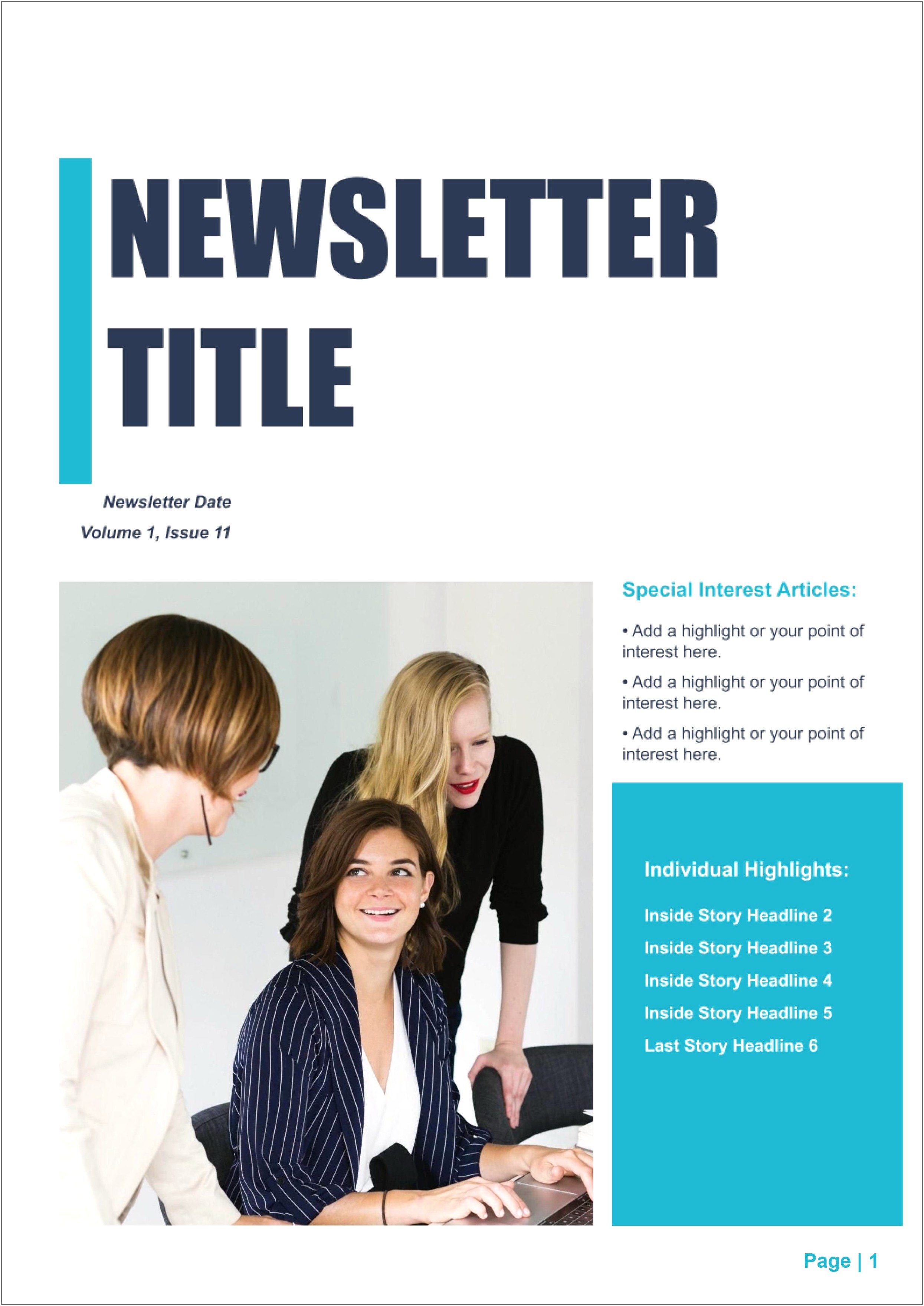 Newsletter Template For Word 2007 Free