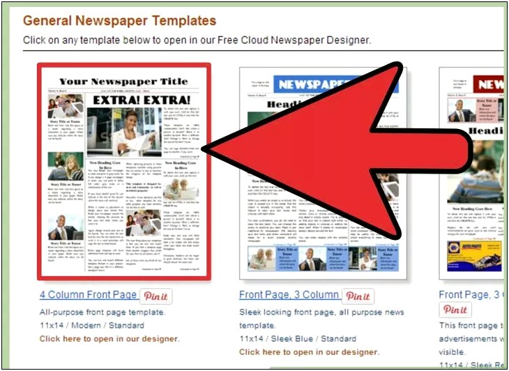Newspaper Front Page Template Word Free