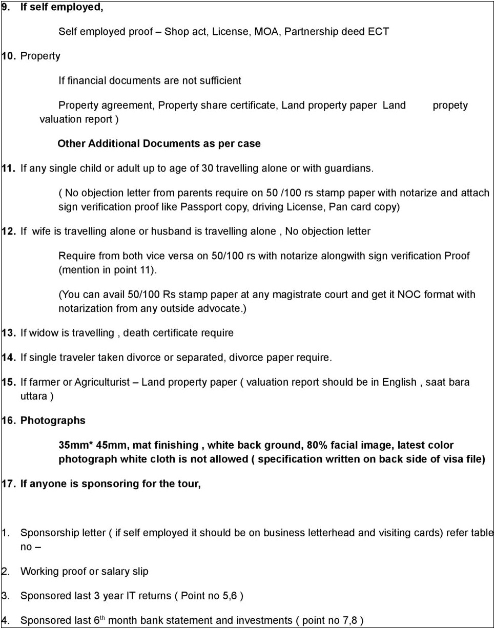 No Objection Letter Template For Visa