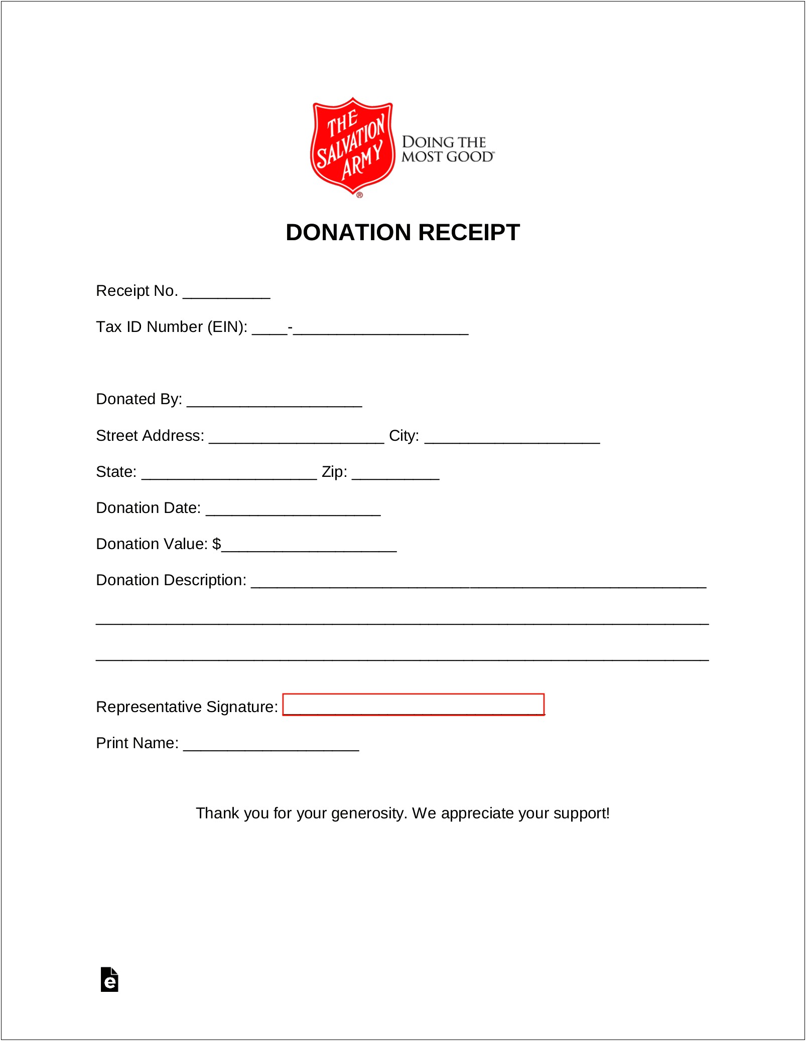 Non Cash Donation Receipt Template In Word