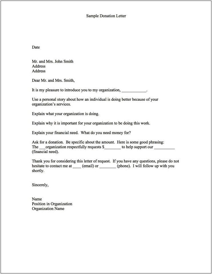 Non Profit Letter Of Support Template