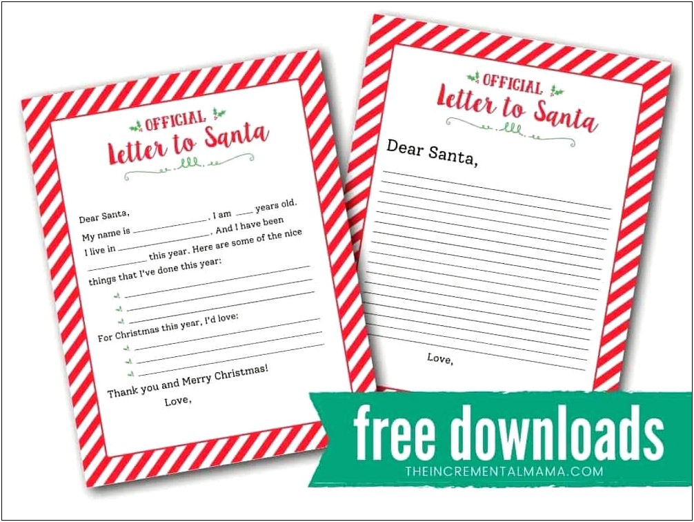 North Pole Letter From Santa Template