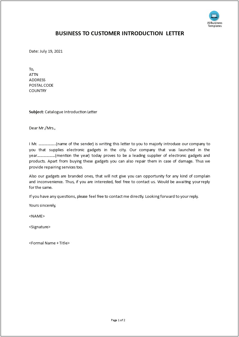 Not Doing Business With Company Letter Template