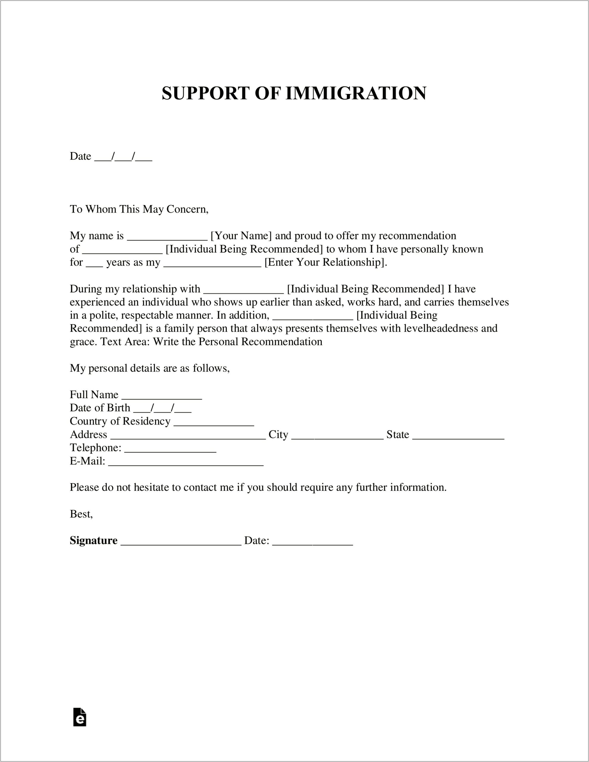 Notarized Letter Template For Child Support