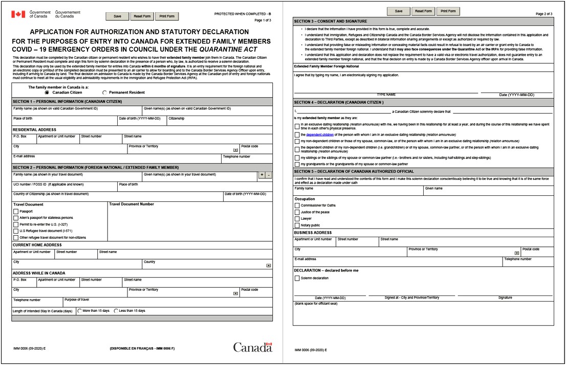 Notary Template Letter Travel Through Canada