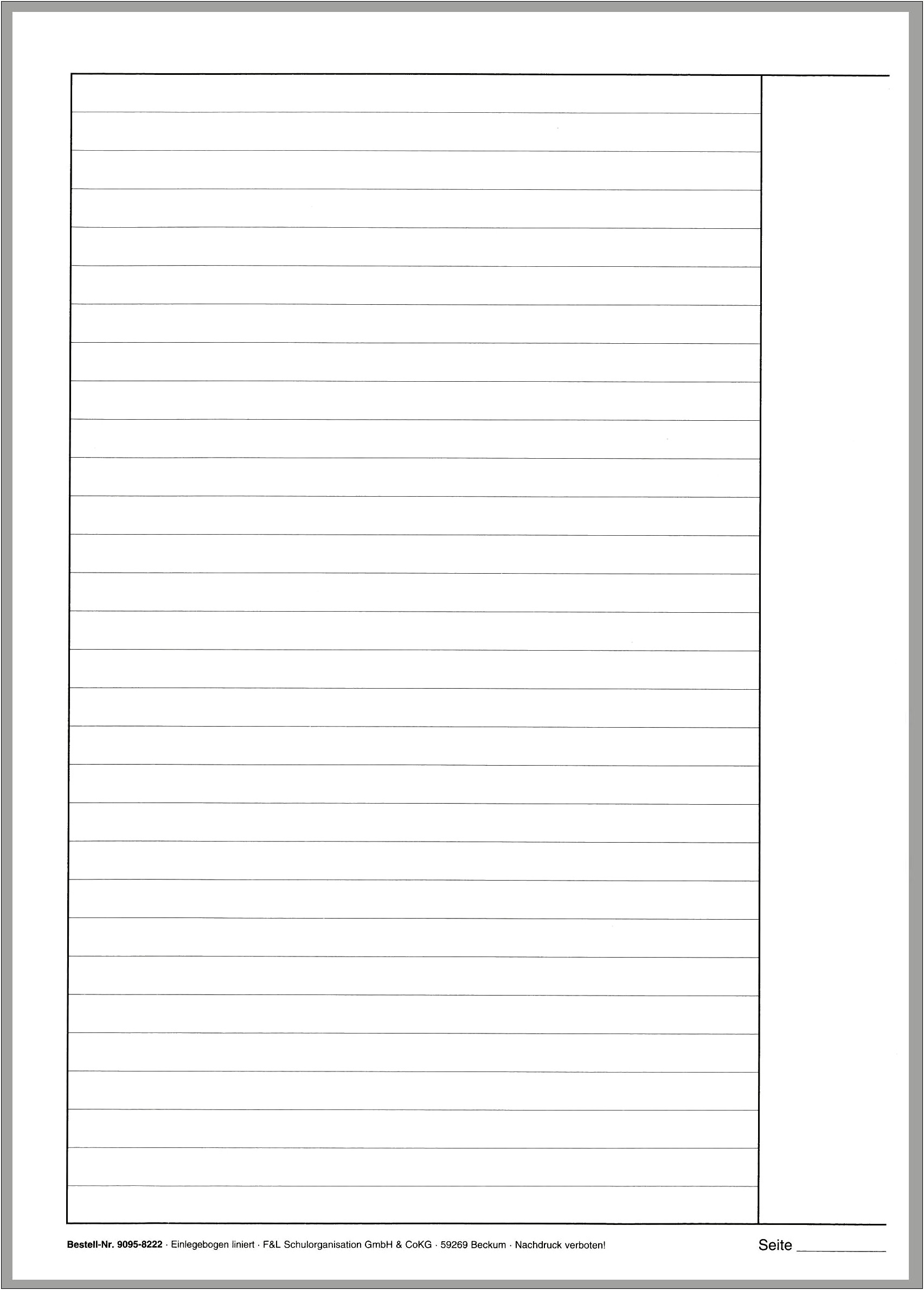 Notebook Paper Template With Colums For Word