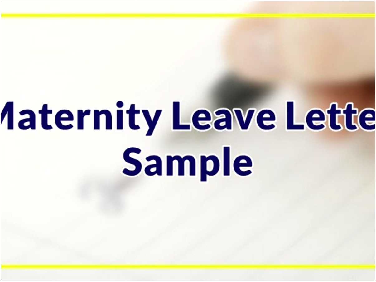 Notice Letter After Maternity Leave Template