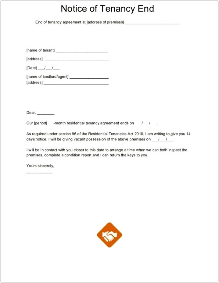 Notice Letter To Landlord Template Uk